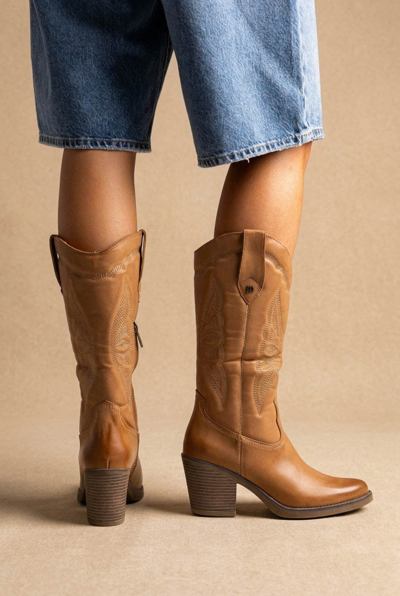 MARIAMARE - Cowboy Boots MARIAMARE - Tan Matte