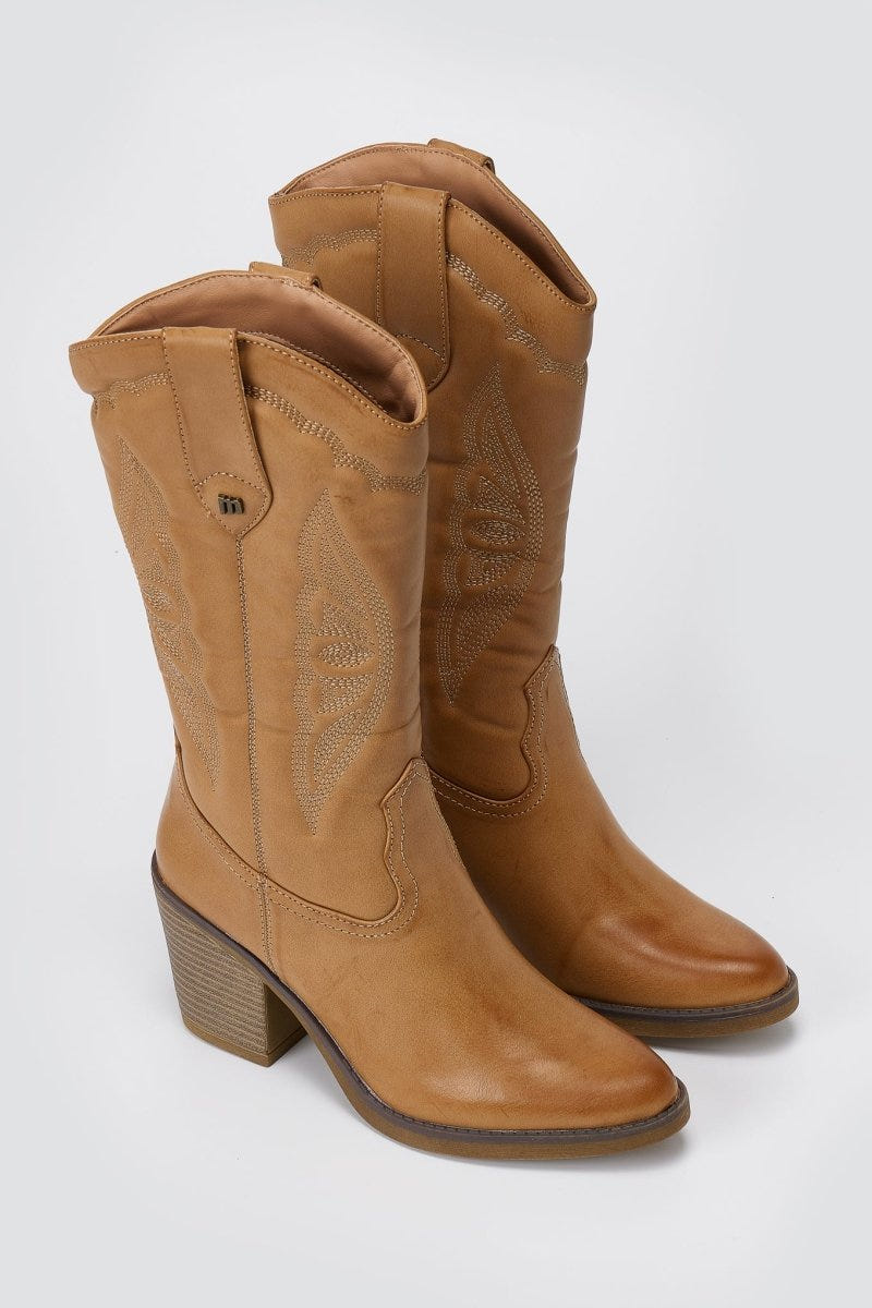 MARIAMARE - Cowboy Boots MARIAMARE - Tan Matte