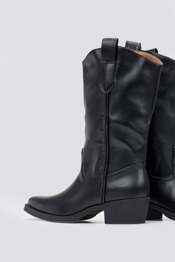 Cowboy Boots Mid Calf - Black Matte - thefashionproject.gr - Martin Pescatore