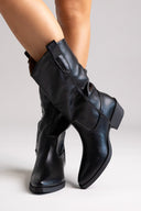 Cowboy Boots Mid Calf - Black Matte - thefashionproject.gr - Martin Pescatore