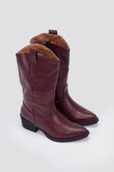 Cowboy Boots Mid Calf - Bordeaux Matte - thefashionproject.gr - Martin Pescatore