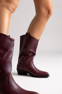 Cowboy Boots Mid Calf - Bordeaux Matte - thefashionproject.gr - Martin Pescatore