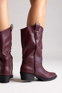 Cowboy Boots Mid Calf - Bordeaux Matte - thefashionproject.gr - Martin Pescatore
