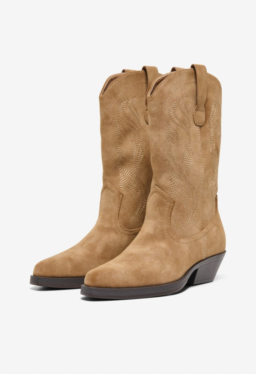 Cowboy Boots Only 15369176 - Tan Suede - thefashionproject.gr - ONLY