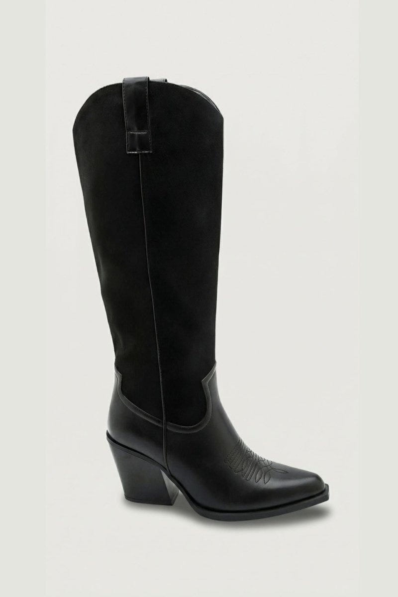 Cowboy Boots Pointed Toe - Black Matte - thefashionproject.gr - MARQUIIZ