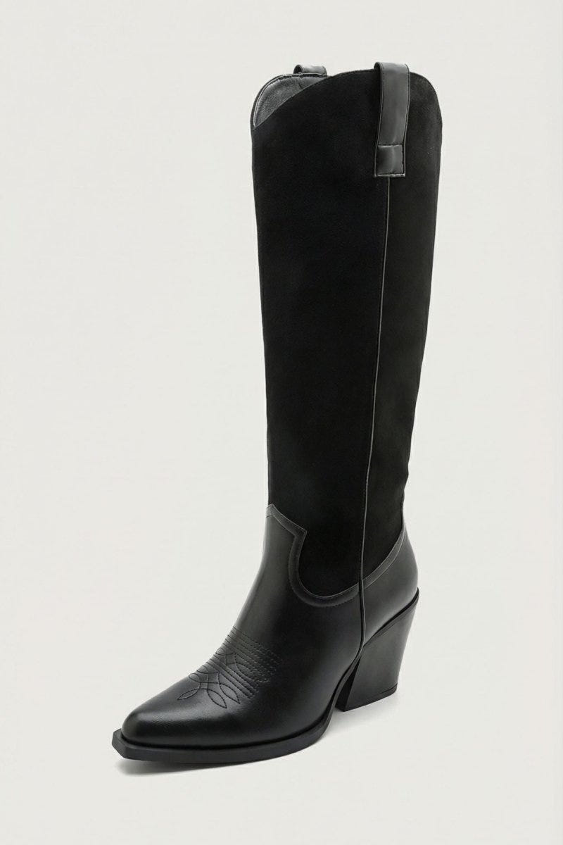 Cowboy Boots Pointed Toe - Black Matte - thefashionproject.gr - MARQUIIZ