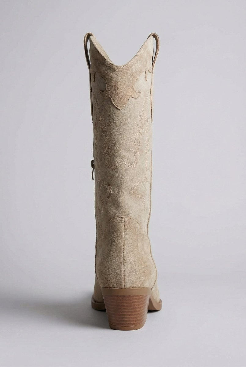 Ideal shoes - Cowboy Boots - Taupe Suede