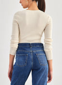 Crop top μακρυμάνικο με cut out ONLY 15267966 - Ζαχαρί - thefashionproject.gr - ONLY