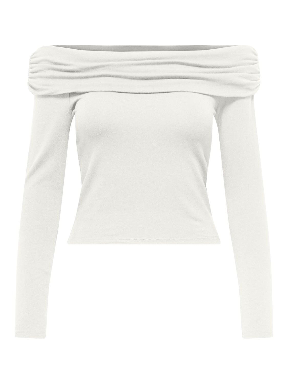 Crop top μακρυμάνικο strapless ONLY 15336324 - Λευκό - thefashionproject.gr - ONLY - 22193001003