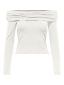 Crop top μακρυμάνικο strapless ONLY 15336324 - Λευκό - thefashionproject.gr - ONLY - 22193001003