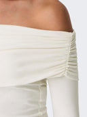 Crop top μακρυμάνικο strapless ONLY 15336324 - Λευκό - thefashionproject.gr - ONLY - 22193001003