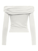 Crop top μακρυμάνικο strapless ONLY 15336324 - Λευκό - thefashionproject.gr - ONLY