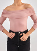 Crop top μακρυμάνικο strapless - Σάπιο μήλο - thefashionproject.gr - K1