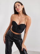 Crop top με αλυσίδα - Μαύρο - thefashionproject.gr - The Fashion Project