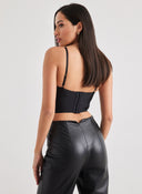 Crop top με αλυσίδα - Μαύρο - thefashionproject.gr - The Fashion Project