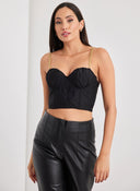 Crop top με αλυσίδα - Μαύρο - thefashionproject.gr - The Fashion Project