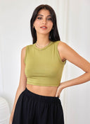 Crop top με ανοιχτή πλάτη Noobass 02 - 57 - Lime - thefashionproject.gr - Noobass