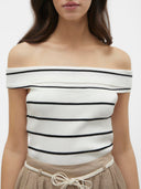 Crop top strapless Vero Moda 10309488 - Ζαχαρί - thefashionproject.gr - VERO MODA