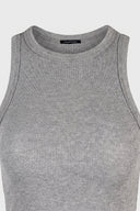 Noobass - Cropped Ribbed Tank Top - Gray