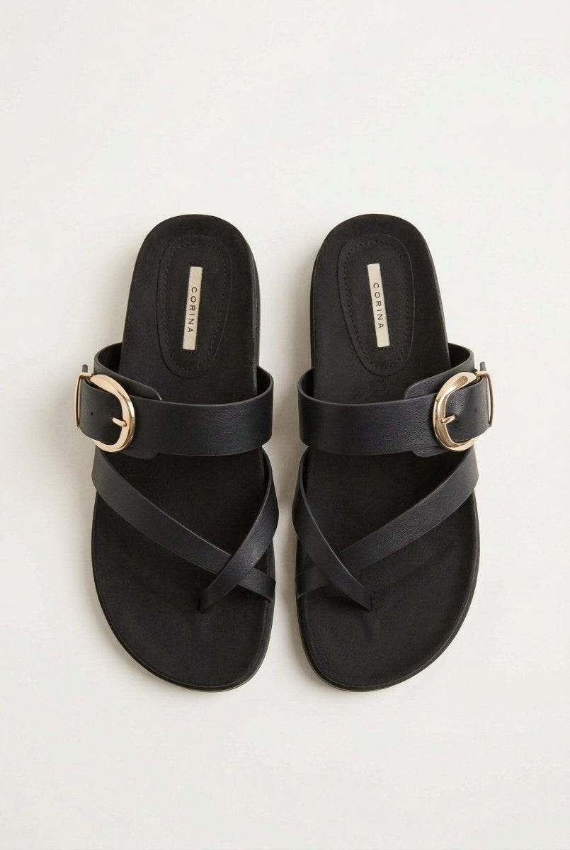 CORINA - Crossover Sandals - Black Matte