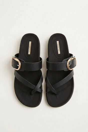 CORINA - Crossover Sandals - Black Matte