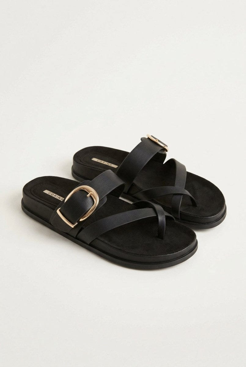 CORINA - Crossover Sandals - Black Matte