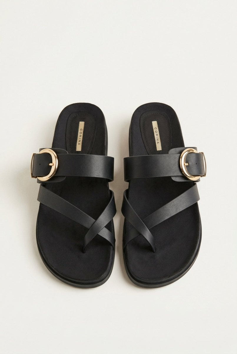 CORINA - Crossover Sandals - Black Matte