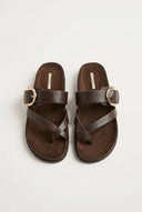 CORINA - Crossover Sandals - Brown Matte