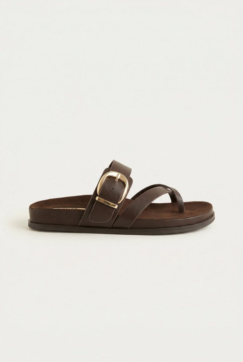 CORINA - Crossover Sandals - Brown Matte