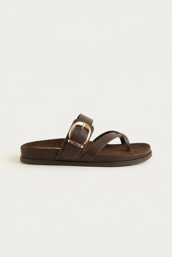 CORINA - Crossover Sandals - Brown Matte