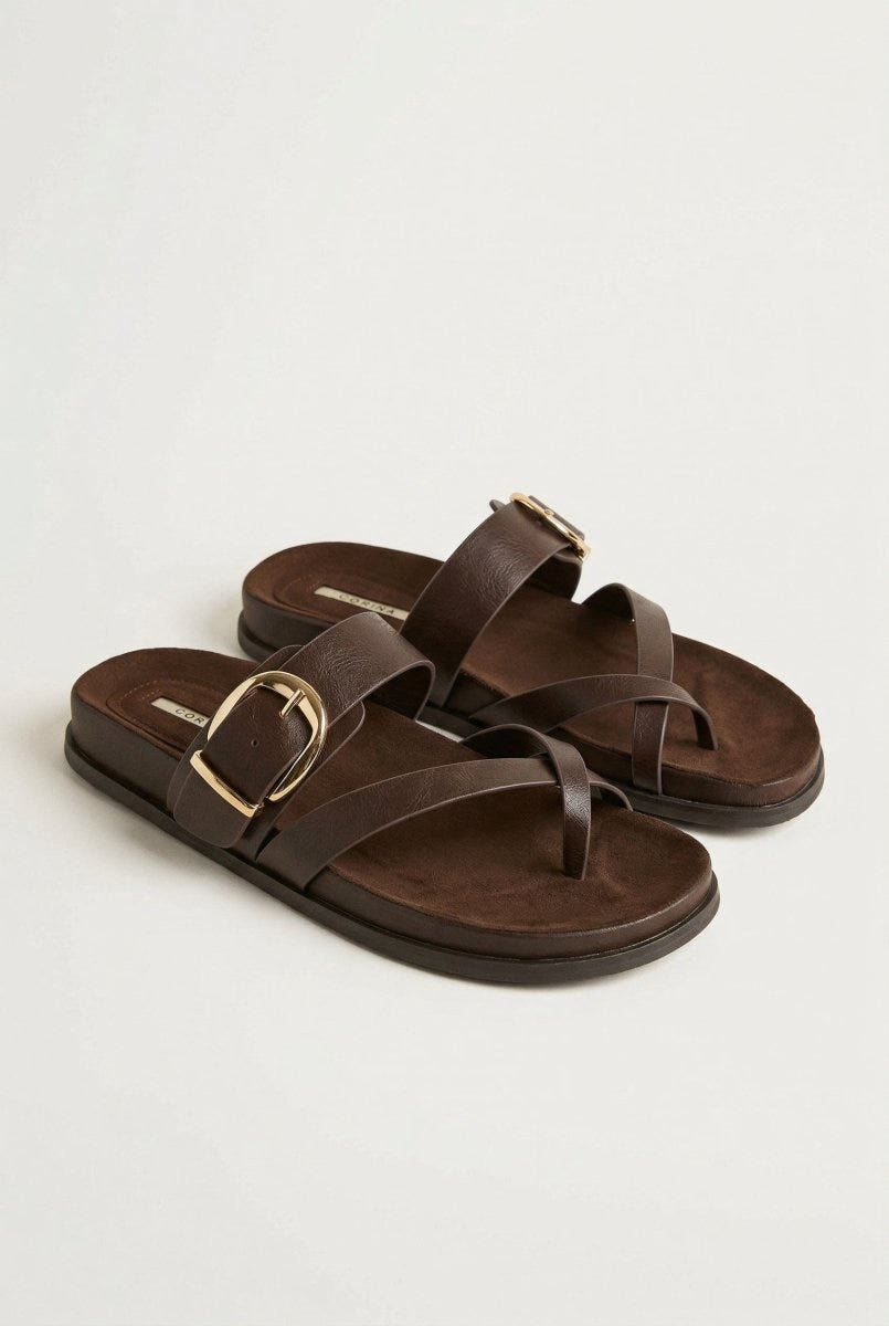 CORINA - Crossover Sandals - Brown Matte