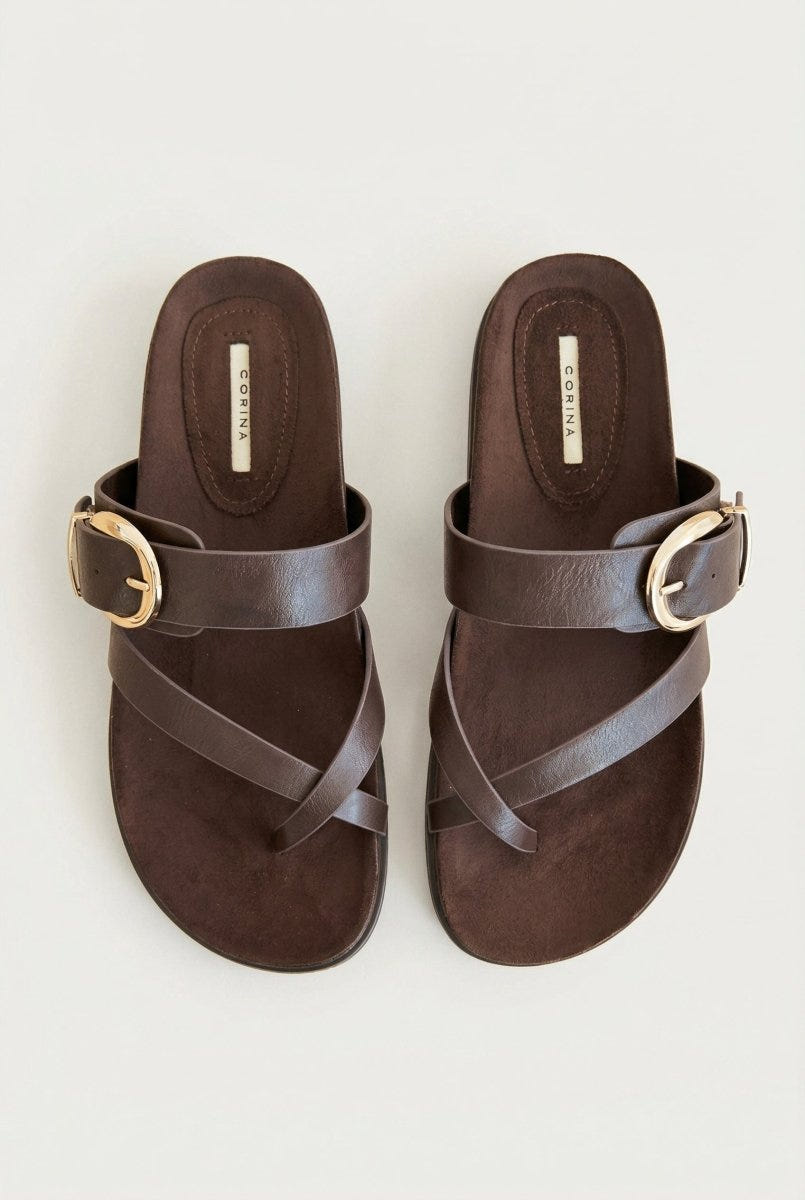 CORINA - Crossover Sandals - Brown Matte