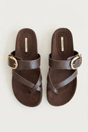 CORINA - Crossover Sandals - Brown Matte