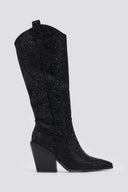 Crystal Cowboy Boots - Black Suede - thefashionproject.gr - Stephan