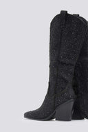 Crystal Cowboy Boots - Black Suede - thefashionproject.gr - Stephan