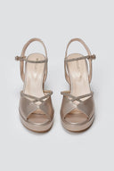 Crystal Platform Sandals TFP - Champagne Metallic - thefashionproject.gr - TFP