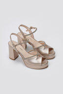 Crystal Platform Sandals TFP - Champagne Metallic - thefashionproject.gr - TFP
