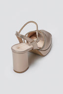 Crystal Platform Sandals TFP - Champagne Metallic - thefashionproject.gr - TFP