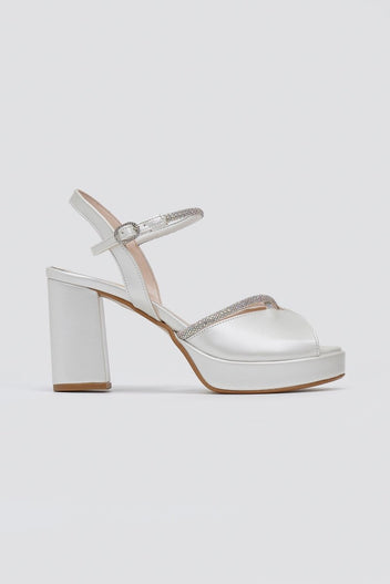 Crystal Platform Sandals TFP - Pearl Metallic - thefashionproject.gr - TFP