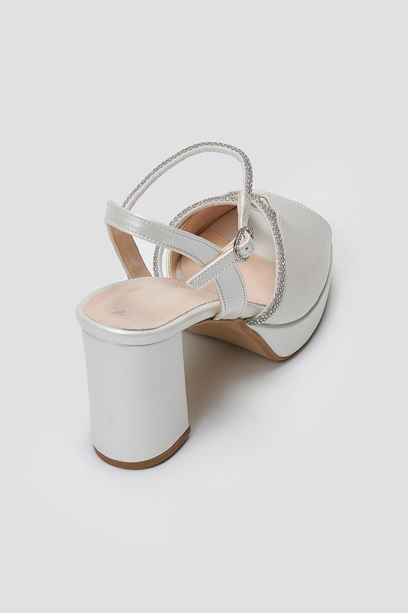 Crystal Platform Sandals TFP - Pearl Metallic - thefashionproject.gr - TFP