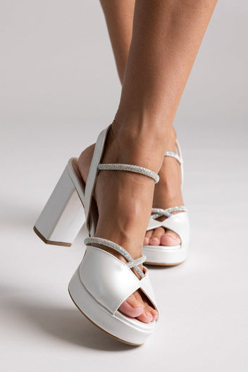 Crystal Platform Sandals TFP - Pearl Metallic - thefashionproject.gr - TFP