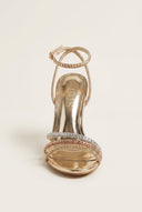 IRIS - Crystal Strap Sandals Slim Heel - Gold Strass