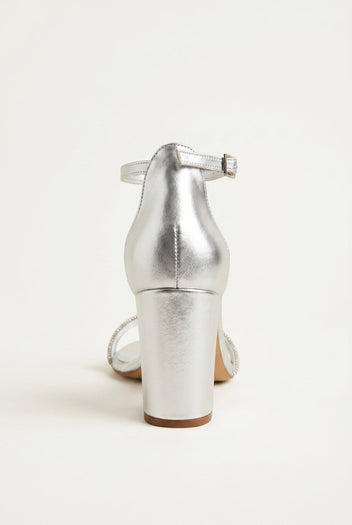 TFP - Crystal Toe Strap Sandals - Silver