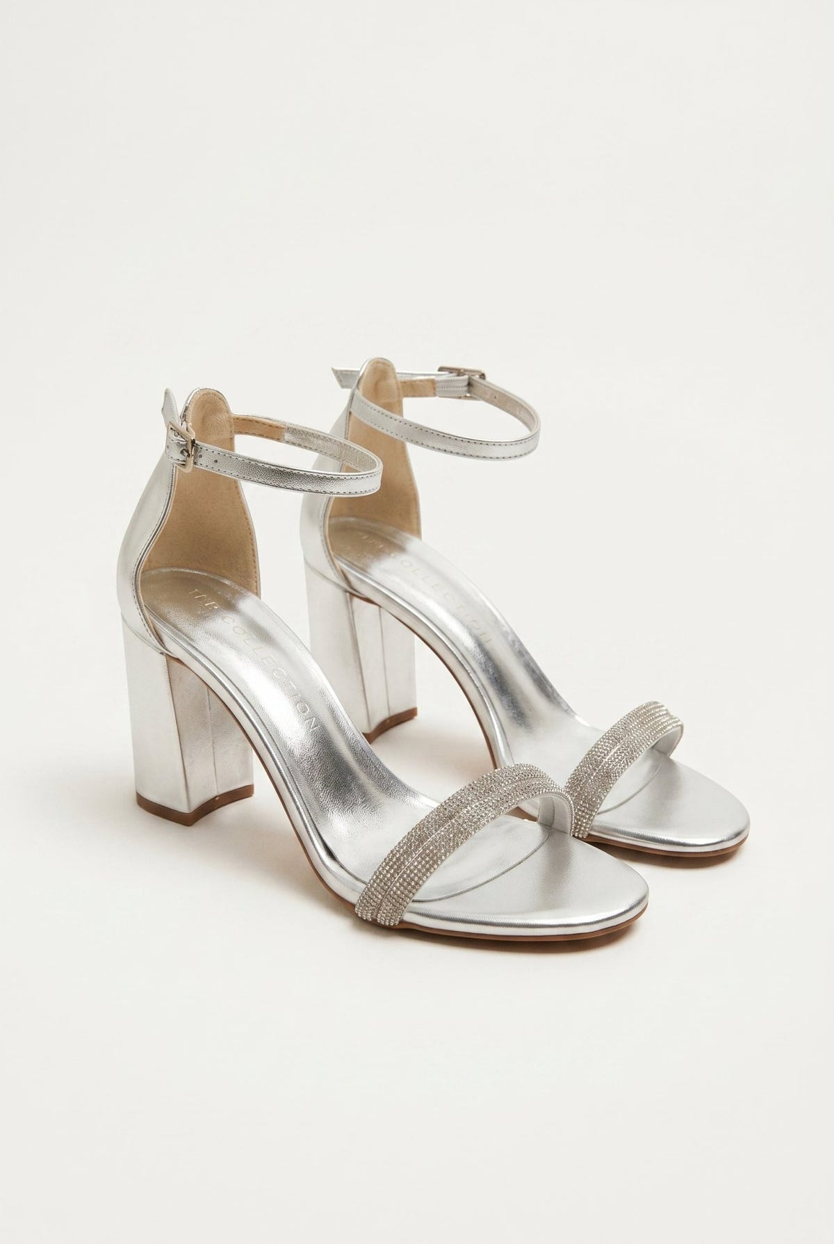 TFP - Crystal Toe Strap Sandals - Silver
