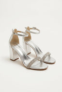 TFP - Crystal Toe Strap Sandals - Silver