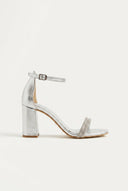 TFP - Crystal Toe Strap Sandals - Silver