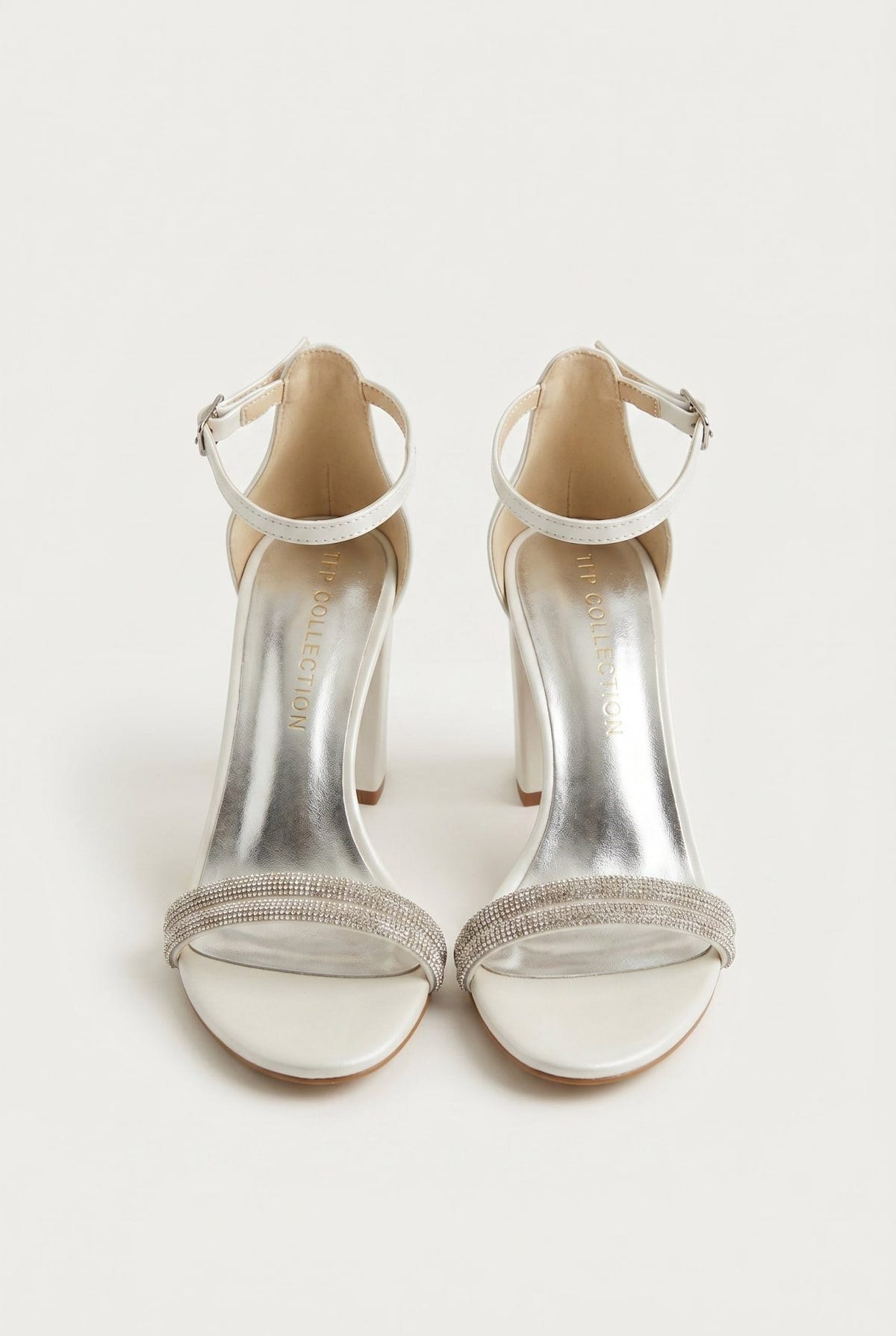 TFP - Crystal Toe Strap Sandals - White Pearl