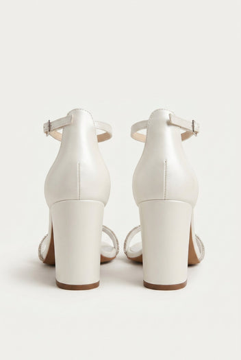 TFP - Crystal Toe Strap Sandals - White Pearl
