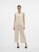 Culotte ψηλόμεση με λάστιχο Vero moda 10321626 - Μπεζ - thefashionproject.gr - VERO MODA