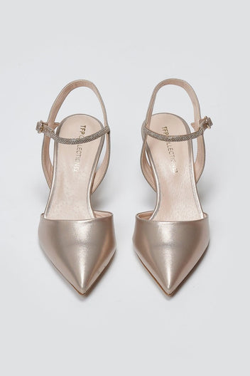 Cutout Crystal Pumps TFP - Champagne Metallic - thefashionproject.gr - TFP